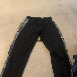 Black camouflage sweat pants